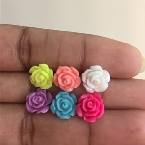 #Rose flower earring studs